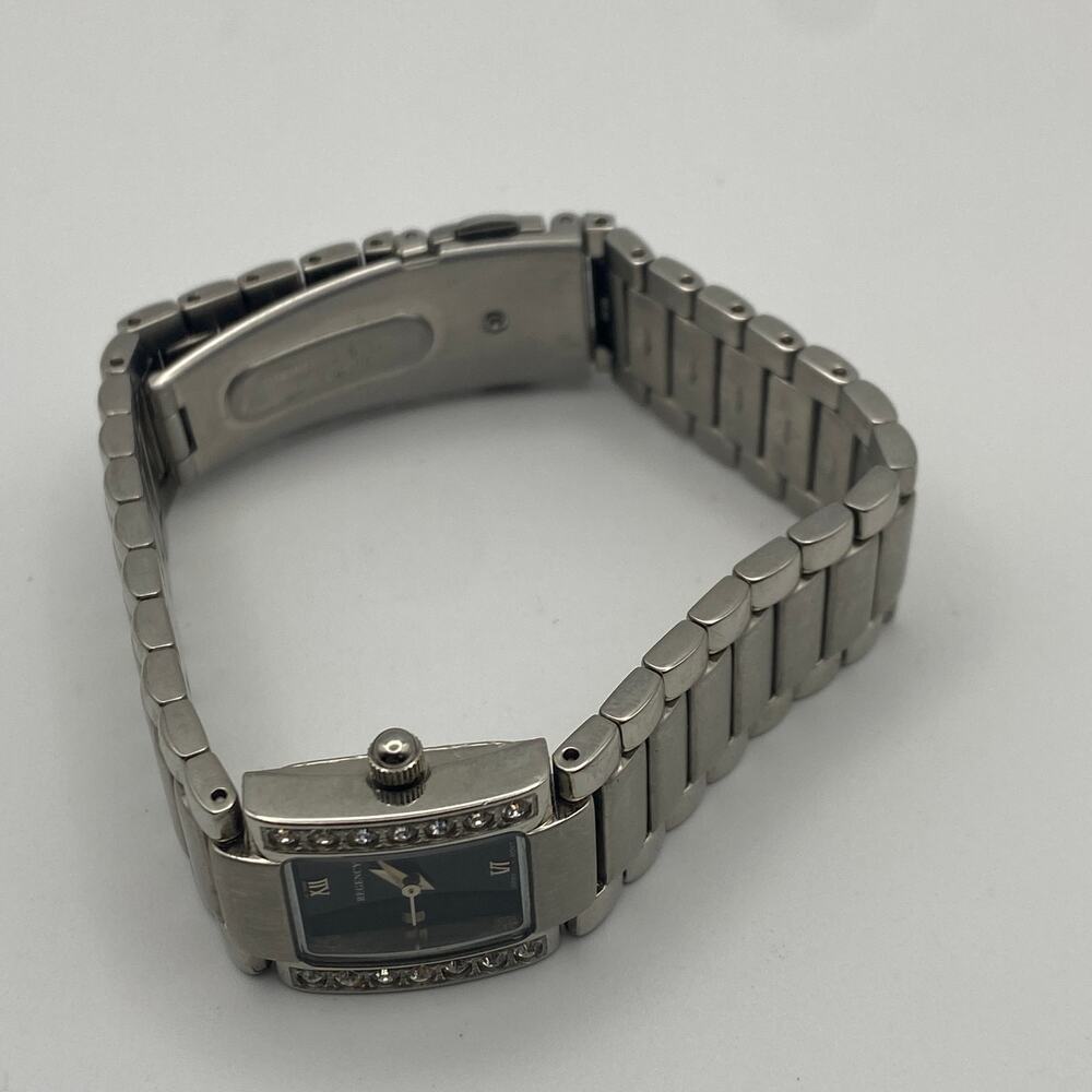 Regency Silver Tone Black Dial Crystal Bezel Women's Watch Working - Picture 6 of 7